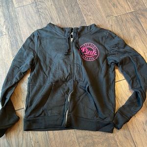 Victoria’s Secret PINK - pink and black zip hoodie jacket - L
